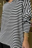 Made in Italy Perfect Breton V Long Sleeve Top Black - ** 